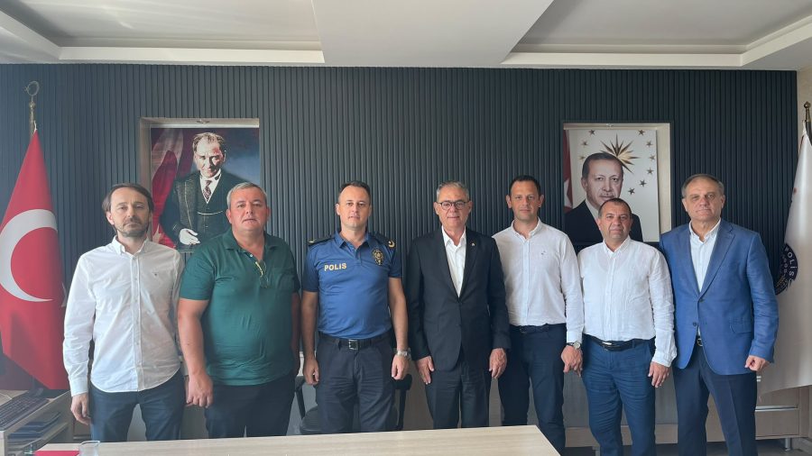 Borsa yönetimi Erdek İlçe Emniyet Müdürü Faruk Bağcı’yı makamında ziyaret etti